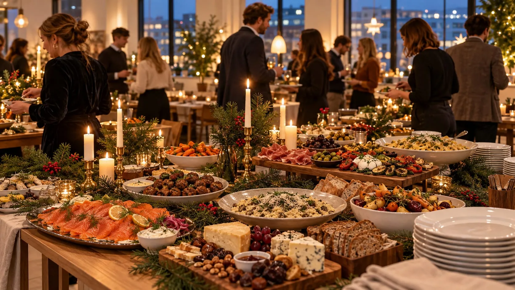 Julbord för företag, standardbild